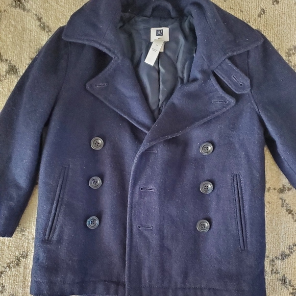 Navy blue wool coat - Picture 2 of 3